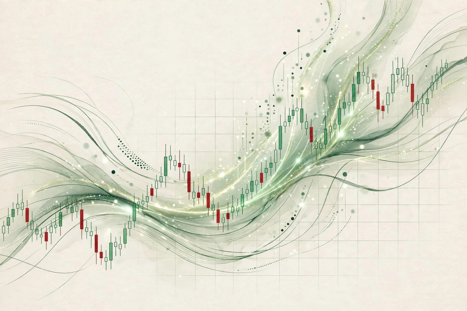 Abstract visualization of market data streams and chart lines